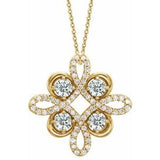 14K Yellow 1/3 CTW Natural Diamond Clover 18" Necklace