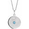 14K White Natural Aquamarine Disc 16-18