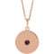 14K Rose Natural Mozambique Garnet Disc 16-18