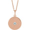 14K Rose 1/10 CTW Natural Diamond Disc 16-18