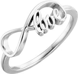 14K White Gold Love Infinity-Inspired Ring