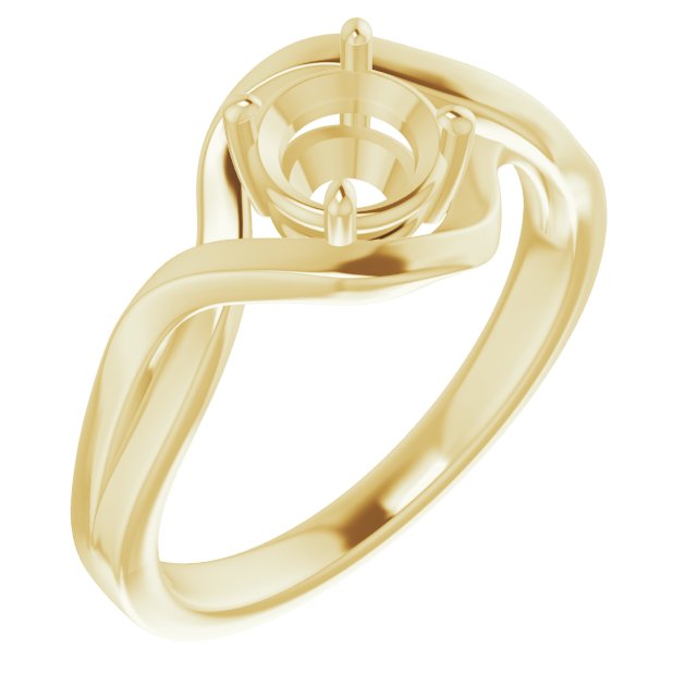14K Yellow5.8 mm Round Ring Mounting