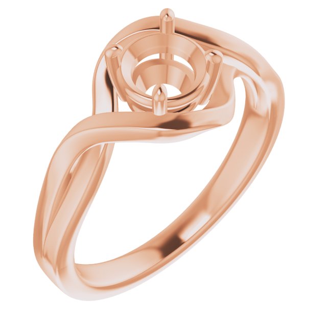 14K Rose5.8 mm Round Ring Mounting