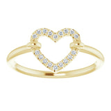 14K Yellow Gold .07 CTW Natural Diamond Heart Ring