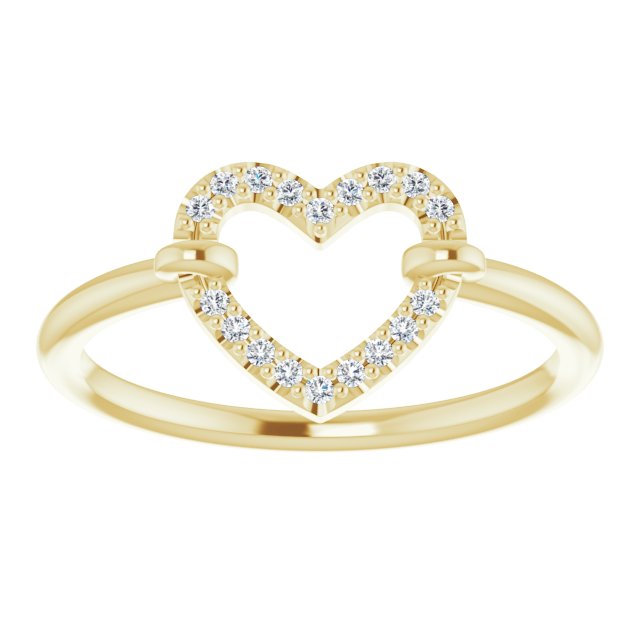 14K Yellow Gold .07 CTW Natural Diamond Heart Ring