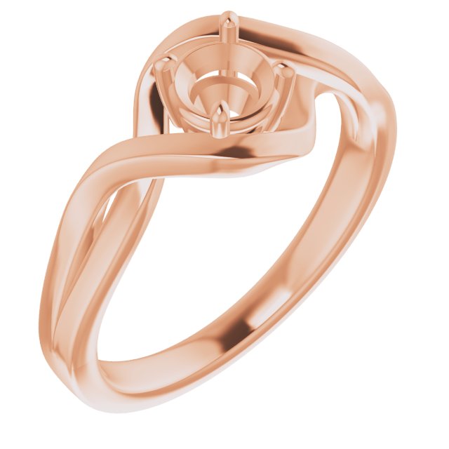 18K Rose4.8 mm Round Ring Mounting