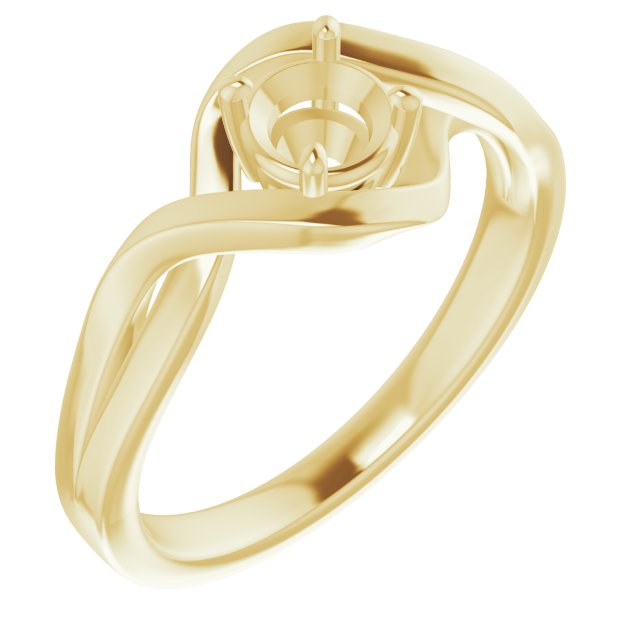 10K Yellow4.8 mm Round Ring Mounting