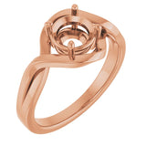18K Rose6.5 mm Round Ring Mounting