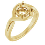 18K Yellow6.5 mm Round Ring Mounting