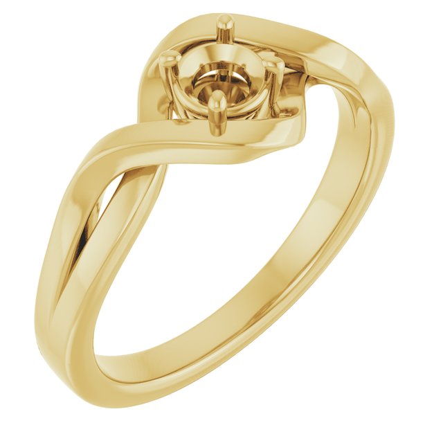 14K Yellow4.1 mm Round Ring Mounting
