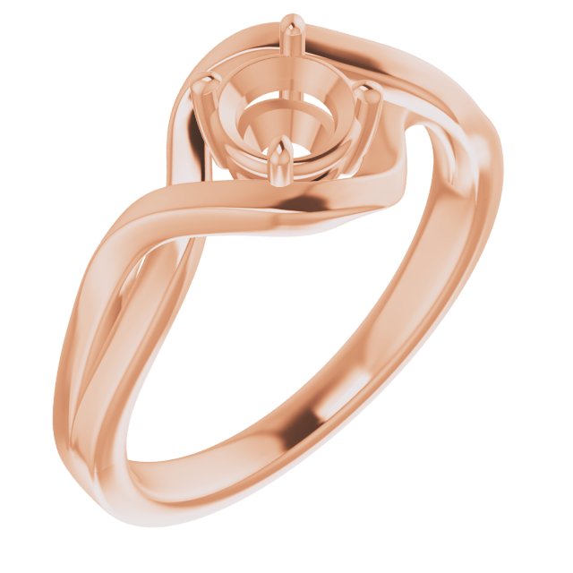 18K Rose5.2 mm Round Ring Mounting