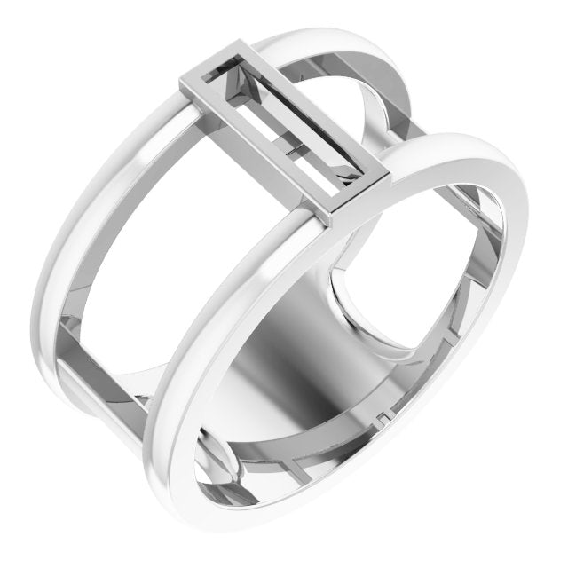 Platinum 4x2 mm Baguette Ring Mounting