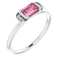 Sterling Silver Natural Pink Tourmaline & .02 CTW Natural Diamond Stackable Ring
