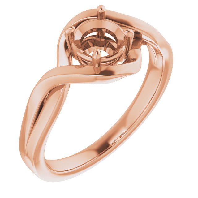 14K Rose5.5 mm Round Ring Mounting