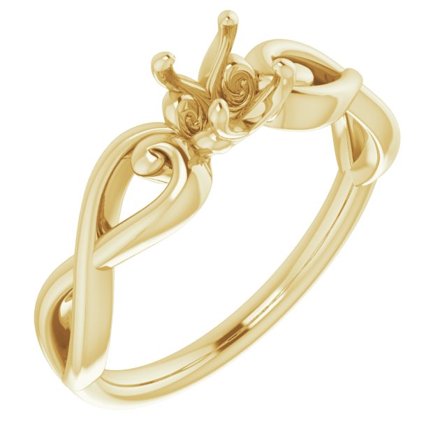 10K Yellow4.8 mm Round Ring Mounting