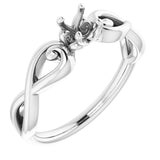 14K White4.1 mm Round Ring Mounting