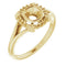 10K Yellow5 mm Cushion Ring Mounting