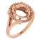 18K Rose9x7 mm Oval Ring Mounting