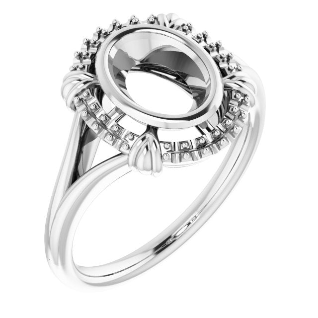 Continuum Sterling Silver8x6 mm Oval Ring Mounting