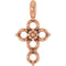 14K Rose 2 mm Round Cross Pendant Mounting