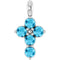 Sterling Silver Natural Aquamarine Cross Pendant