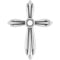 14K White 2.5 mm Round Bezel-Set Cross Pendant Mounting