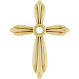 14K Yellow 2.5 mm Round Bezel-Set Cross Pendant Mounting