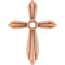 14K Rose 2.5 mm Round Bezel-Set Cross Pendant Mounting