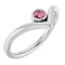 14K White Natural Pink Tourmaline Bezel-Set V Ring