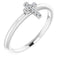 Platinum .03 CTW Natural Diamond Stackable Cross Ring