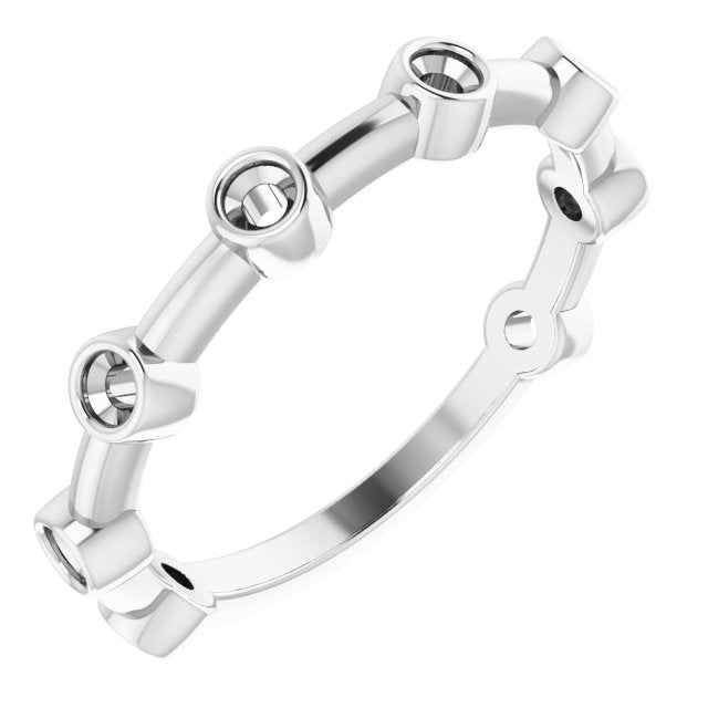 Platinum Bezel-Set Bar Ring Mounting