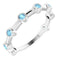 14K White Natural Aquamarine Bezel-Set Bar Ring