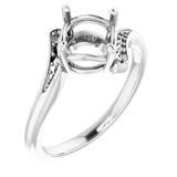 Sterling Silver7.4 mm Round Ring Mounting