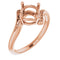 18K Rose7.4 mm Round Ring Mounting