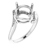 14K X1 White10 mm Round Ring Mounting