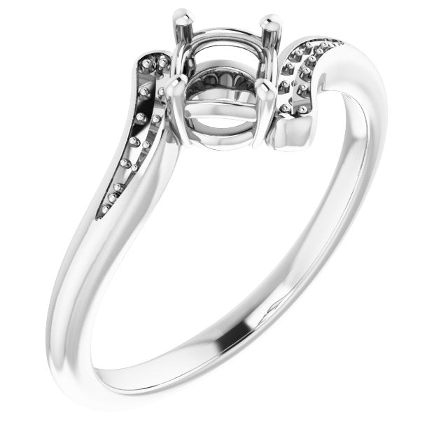 14K White4.8 mm Round Ring Mounting