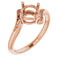 18K Rose7 mm Round Ring Mounting