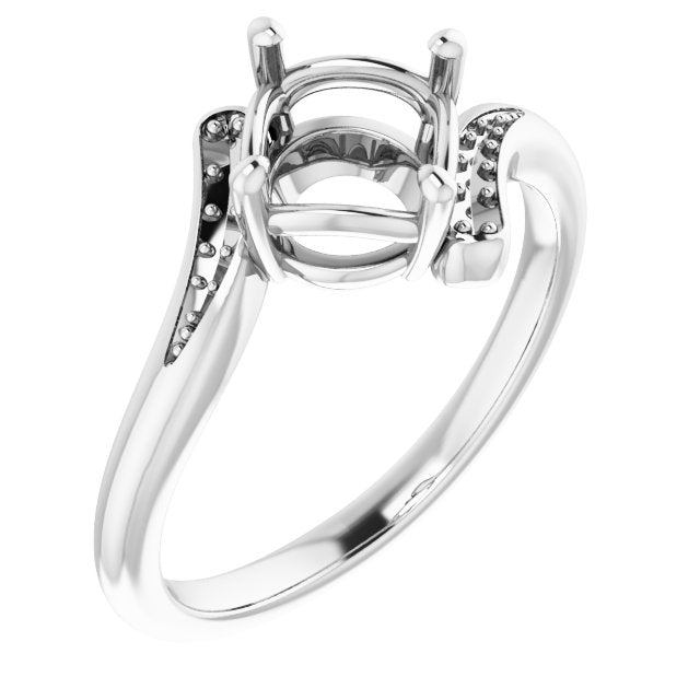 Sterling Silver7 mm Round Ring Mounting