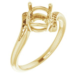 18K Yellow7 mm Round Ring Mounting