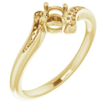 14K Yellow4.1 mm Round Ring Mounting