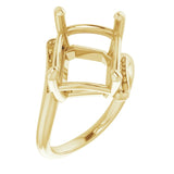 14K Yellow12x10 mm Emerald Ring Mounting