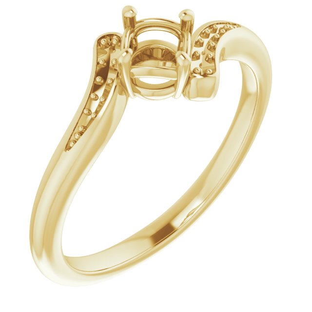 14K Yellow4.4 mm Round Ring Mounting