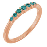 14K Rose Natural Alexandrite Stackable Ring