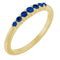 14K Yellow Natural Blue Sapphire Stackable Ring