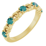 14K Yellow Natural Alexandrite Stackable Ring