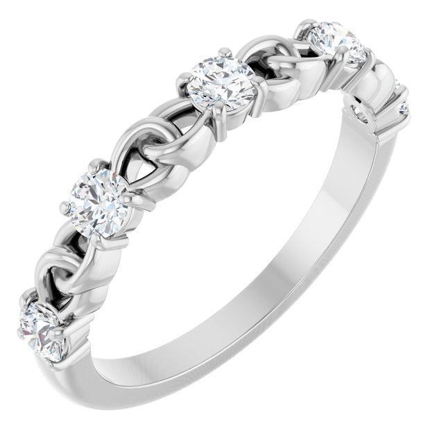 Sterling Silver 1/2 CTW Natural Diamond Stackable Ring
