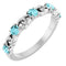 Platinum Natural Blue Zircon Stackable Ring