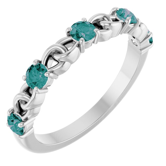 Platinum Lab-Grown Alexandrite Stackable Ring