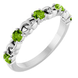 Sterling Silver Natural Peridot Stackable Ring