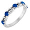 14K White Natural Blue Sapphire Stackable Ring